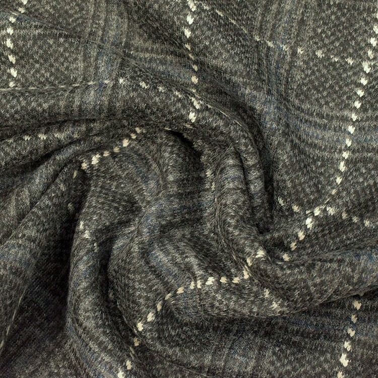 Tissu lainage - Carreaux gris