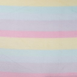 Tissu polaire doudou double face - Rayure arc-en-ciel pastel