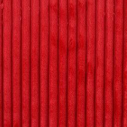 Tissu polaire doudou côtelé - Rouge