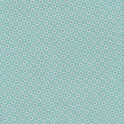 Tissu coton enduit - Belle fleur aqua sky