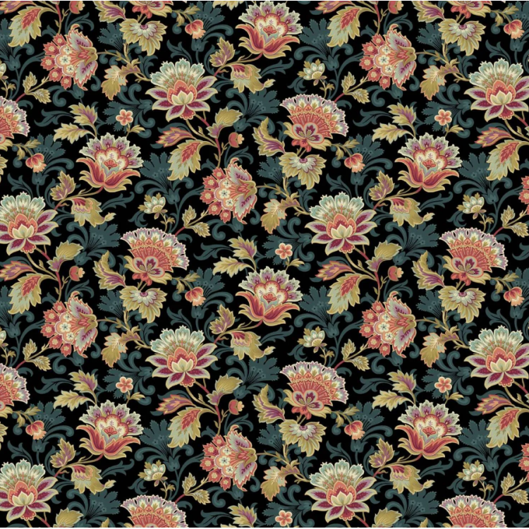 Tissu Edita Sittar - Dahlia - Main print canterbury