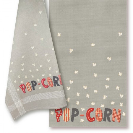 Fiche de broderie Lilipoints : torchon - Le pop-corn