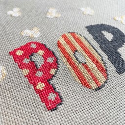 Fiche de broderie Lilipoints : torchon - Le pop-corn