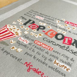 Fiche de broderie Lilipoints : Mon pop-corn caramélisé