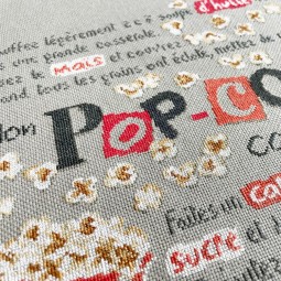 Fiche de broderie Lilipoints : Mon pop-corn caramélisé