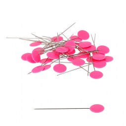 Épingles tête pastille fuchsia clair plastique x 100