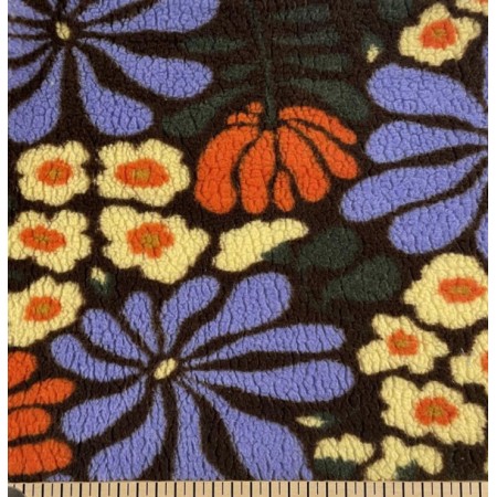 Tissu fausse fourrure - Sandrine marron et orange