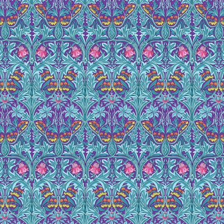 Tissu Kaffe Fassett - Jacinthes sur fond violet