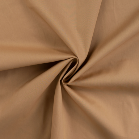 Tissu popeline coton unie - Beige