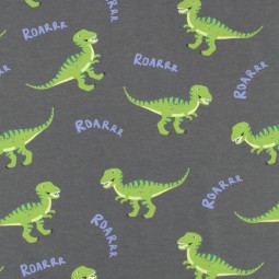 Tissu jersey coton - Roarrr !