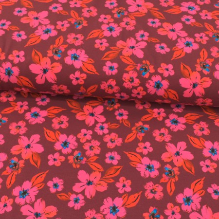 Tissu jersey coton - Suzette rose