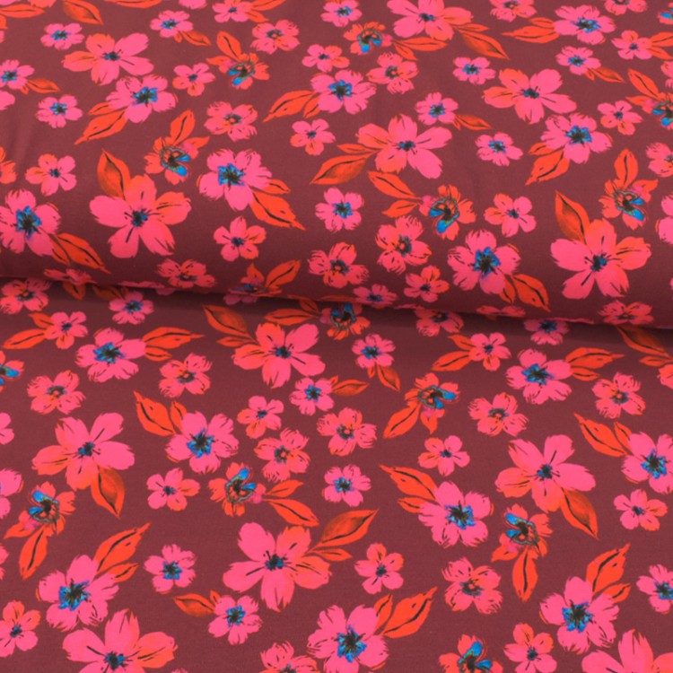 Tissu jersey coton - Suzette rose