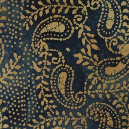 Tissu - Batik paisley marine