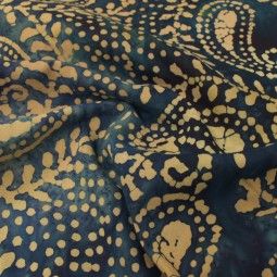 Tissu - Batik paisley marine