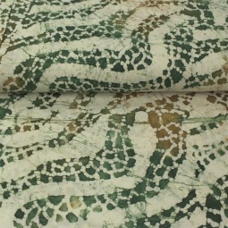 Tissu - Batik serpentin vert