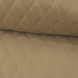 Tissu double gaze matelassé - Beige