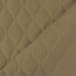 Tissu double gaze matelassé - Beige