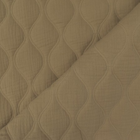 Tissu double gaze matelassé - Beige