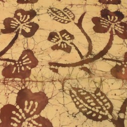 Tissu viscose - Batik fleurs brunes