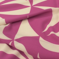 Tissu Polyester - Toupie rose