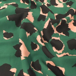 Tissu viscose - Esprit animal vert