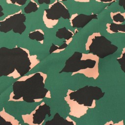 Tissu viscose - Esprit animal vert