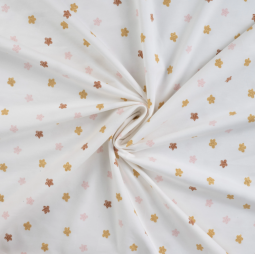 Tissu jersey coton - Glitter flowers off white