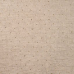 Tissu double gaze lin et coton - Dots foil sand