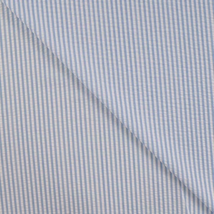 Tissu seersucker - Stripe seersucker baby blue