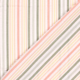 Tissu seersucker - Rayures multicolores