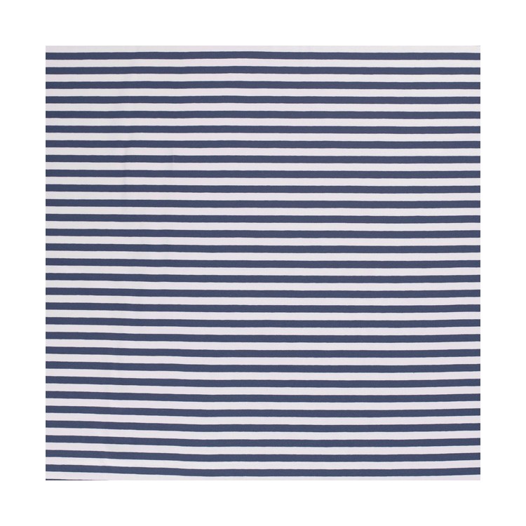 Tissu jersey coton - Rayure indigo