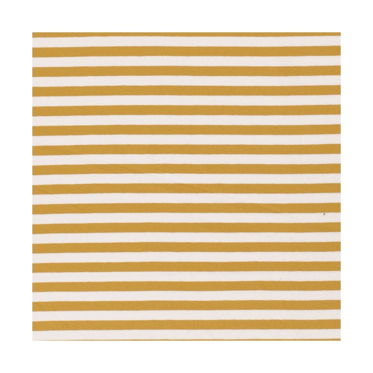 Tissu jersey coton - Rayure ocre