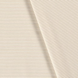 Tissu jersey coton - Rayures beige