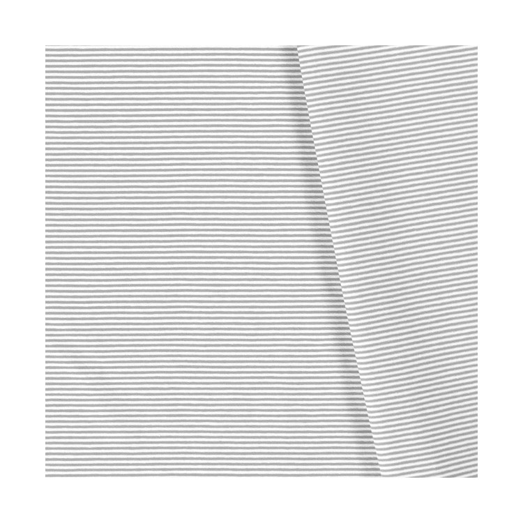 Tissu jersey coton - Rayures gris clair