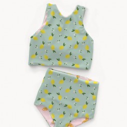 Tissu jersey maillot de bain - Citron menthe