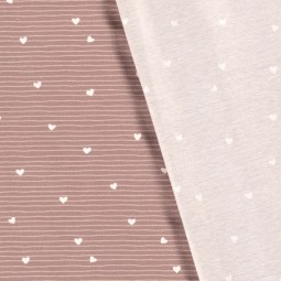 Tissu jersey coton - Rayure d'amour