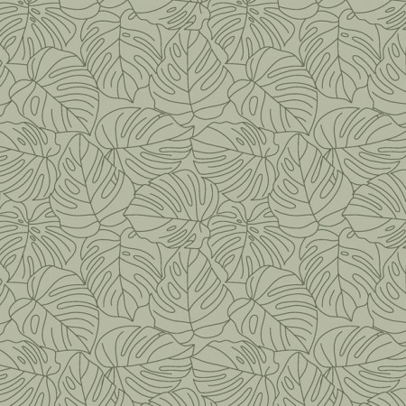 Tissu coton - feuillage vert olive