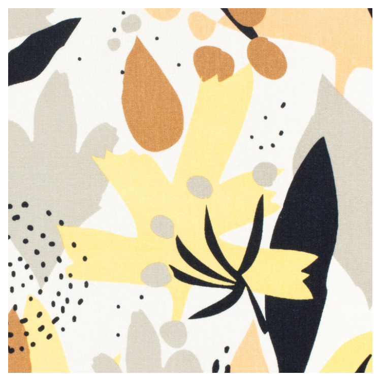 Tissu viscose et lin - Fleurs jaune