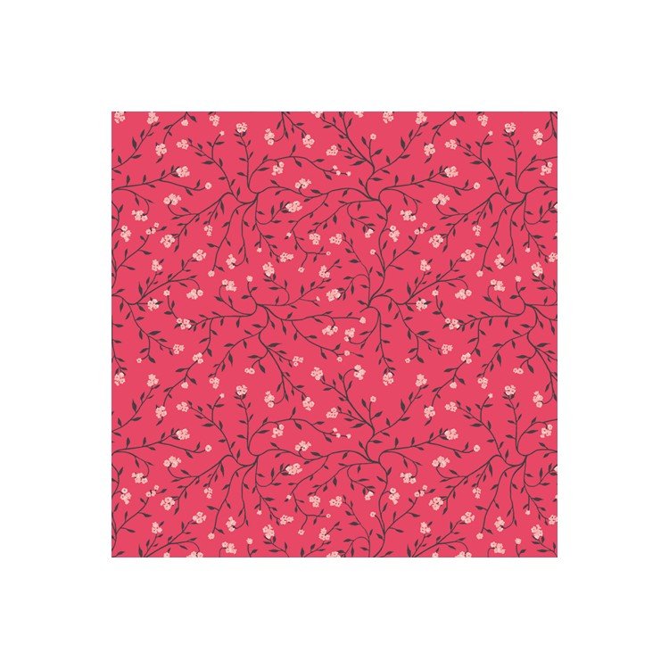 Art Gallery Fabrics - Plentiful - Dancing Florets Rouge