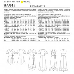 Patron Butterick 6554 - Robe à volant