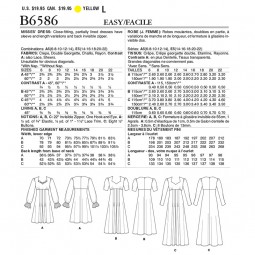 Patron Butterick 6586 - Robe moulante