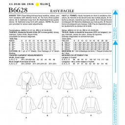 Patron Butterick 6628 - haut moulant