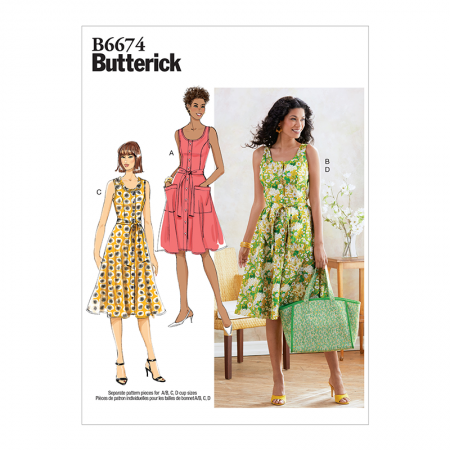 Patron Butterick 6674 - Robe ceinture