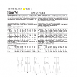 Patron Butterick 6676 - Robe ceinture