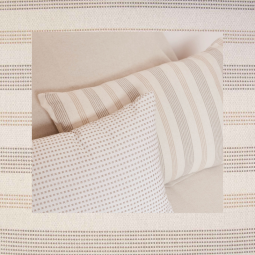 Tissu Katia fabrics - Lin coton - Rayures sable