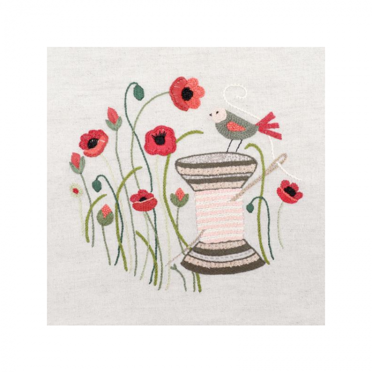 Fiche de broderie Lilipoints - Bobine coquelicots