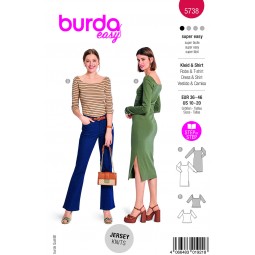 Burda 5738 - Top et robe à large col