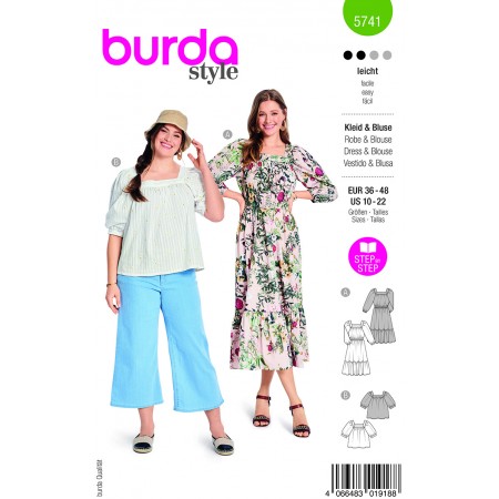 Burda 5741 - Robe et blouse à manches bouffantes