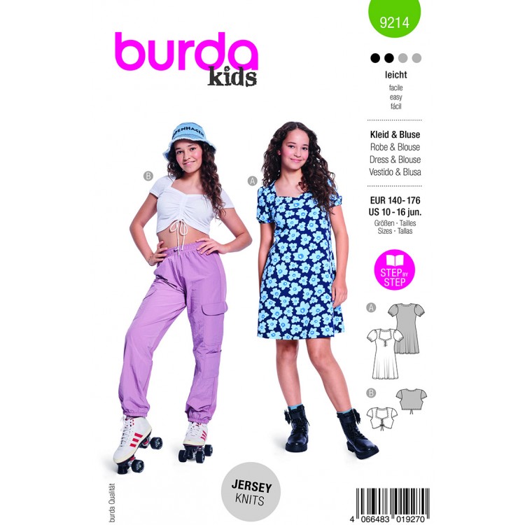 Burda 9214 - Robe et top décolleté coeur