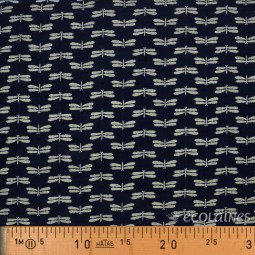 Tissu japonais effet lin - Libellules